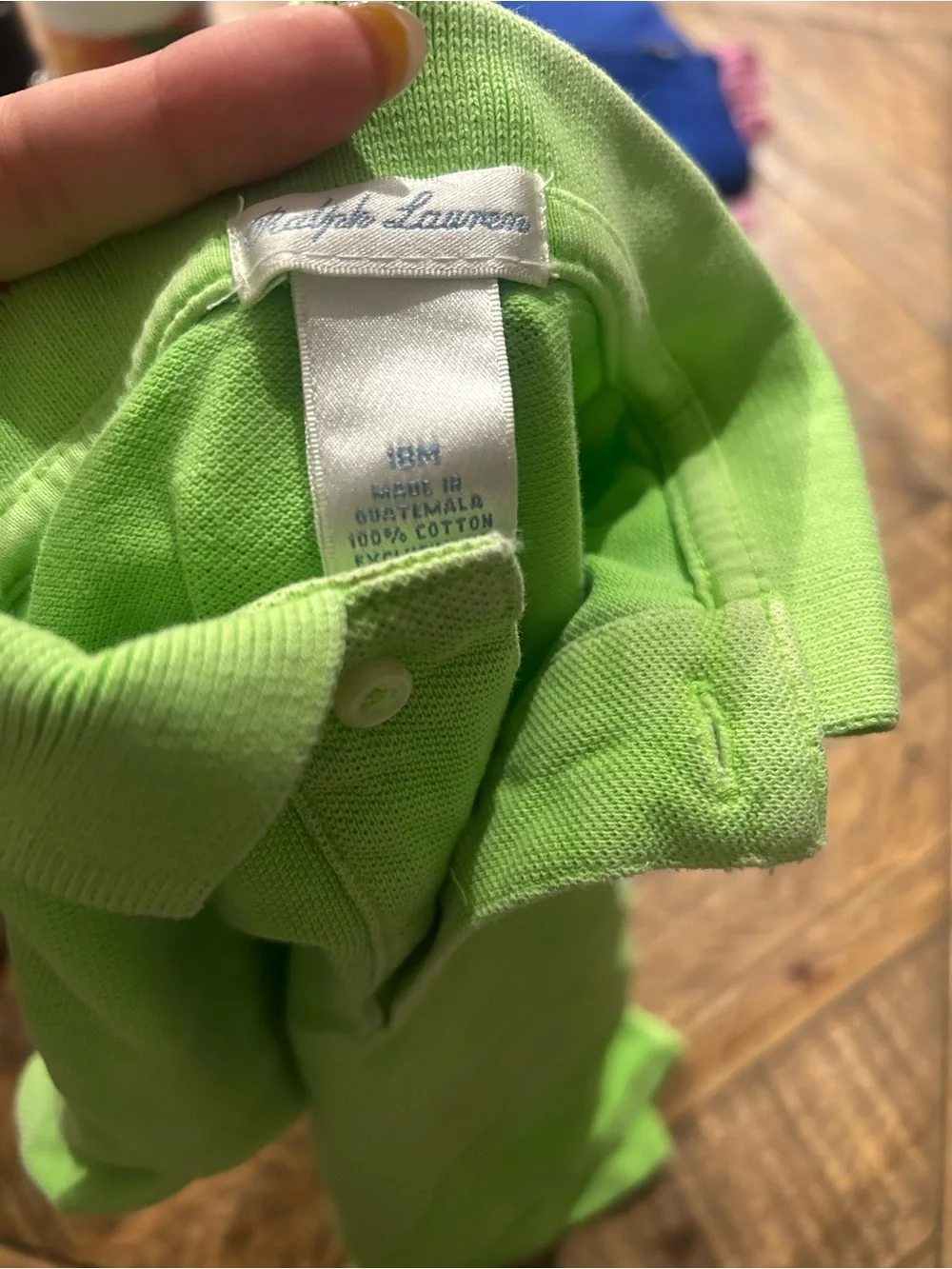 Ralph Lauren Kids Lime Green Polo with Coral Pony